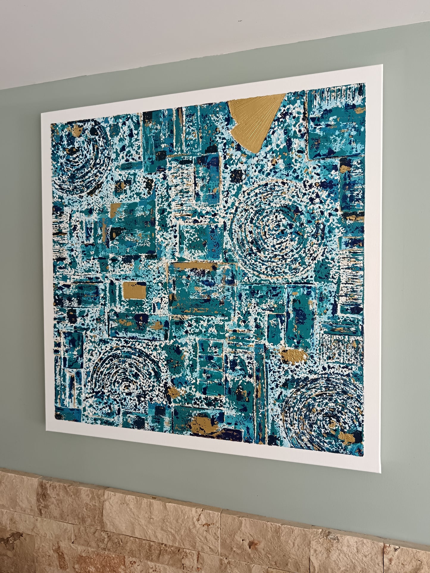 Peinture abstraite sur toile "Numéro 109" 80x80cm