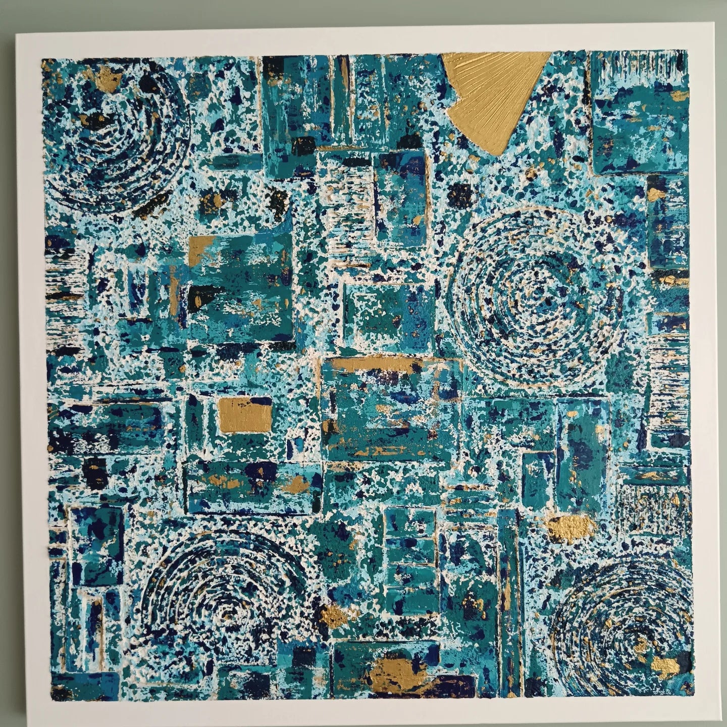 Peinture abstraite sur toile "Numéro 109" 80x80cm