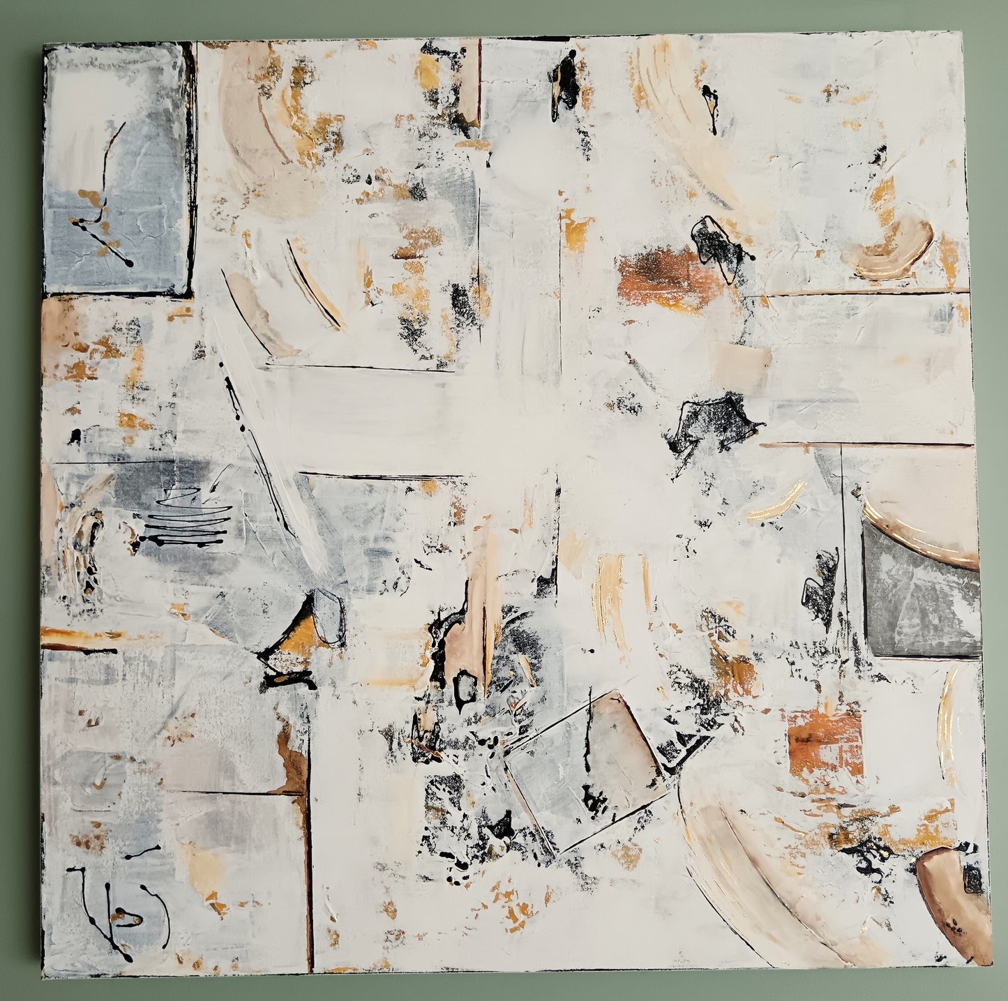 Peinture abstraite sur toile "Numéro 108" 80x80cm
