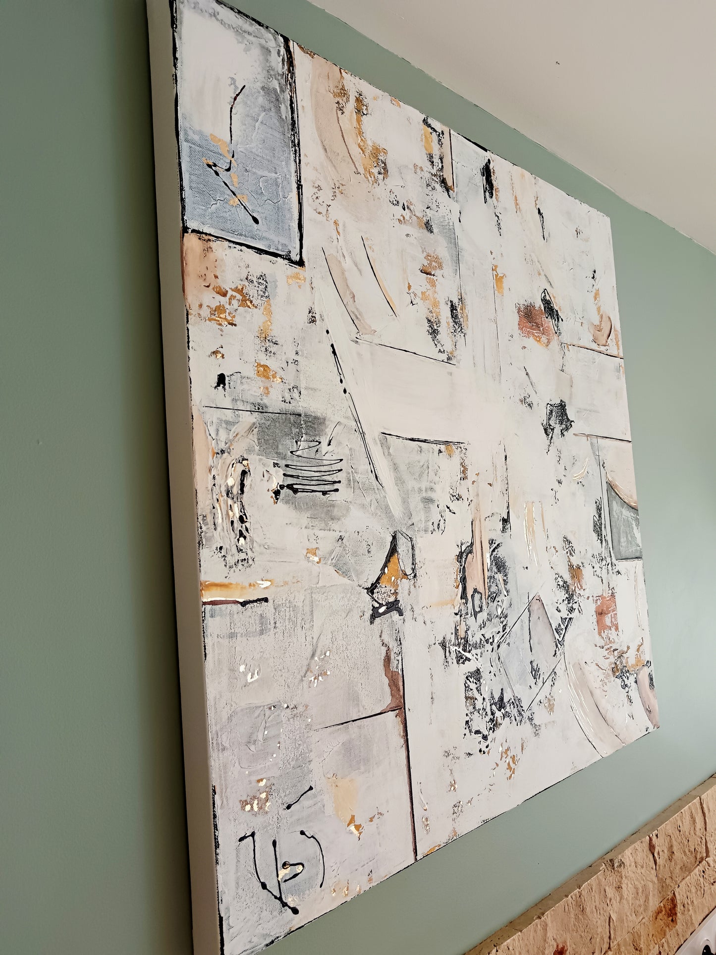 Peinture abstraite sur toile "Numéro 108" 80x80cm