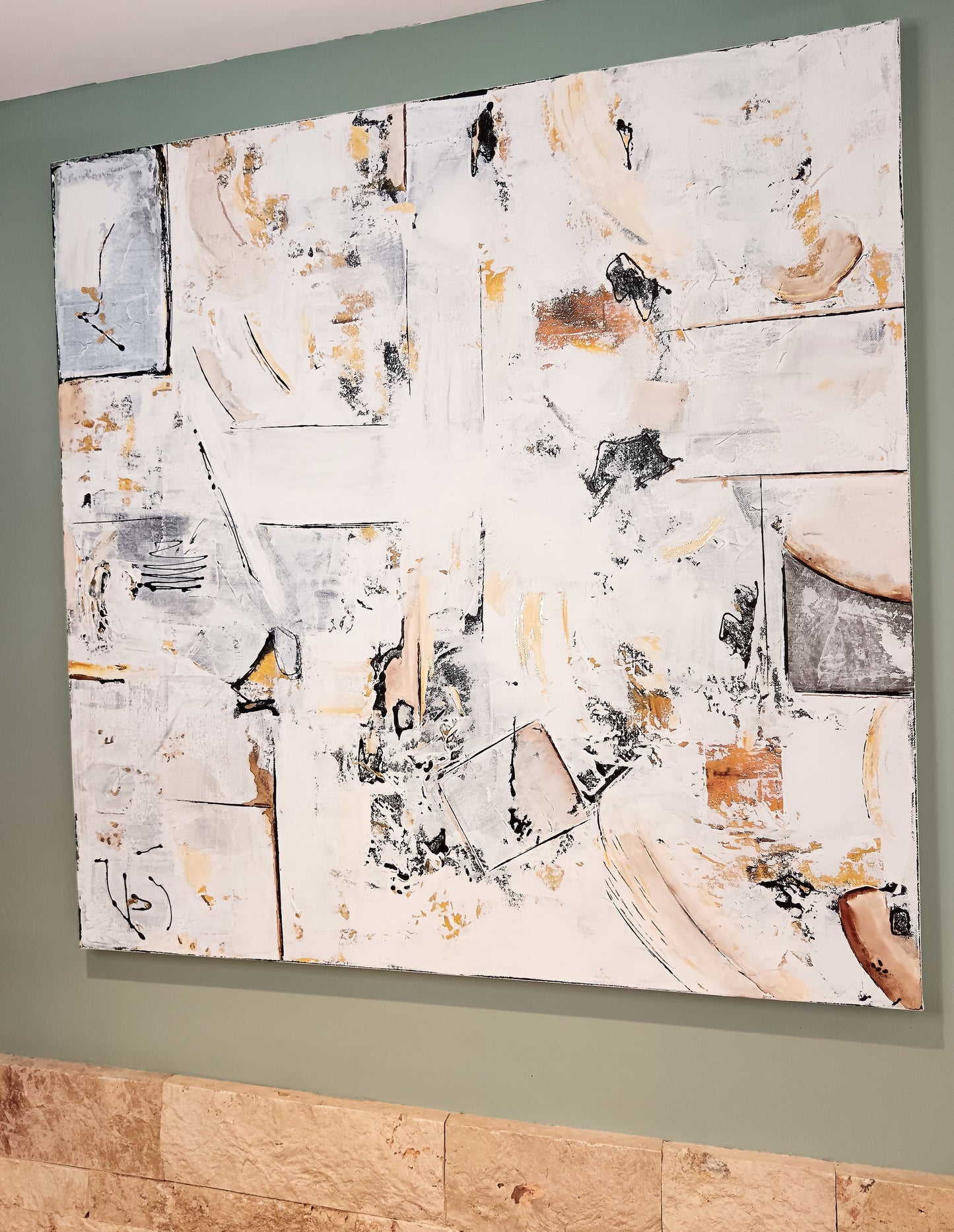 Peinture abstraite sur toile "Numéro 108"  80x80cm
